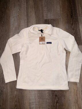 NEW Women's Large Patagonia Micro D Half Zip Fleece Pullover Birch White, Sizes